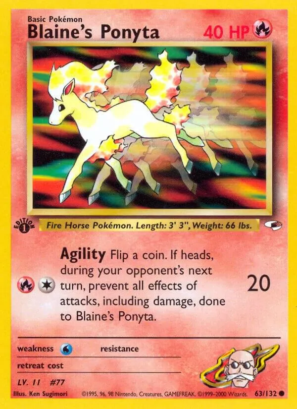 Gym Heroes 英語版 Blaine's Ponyta 63 カード表面