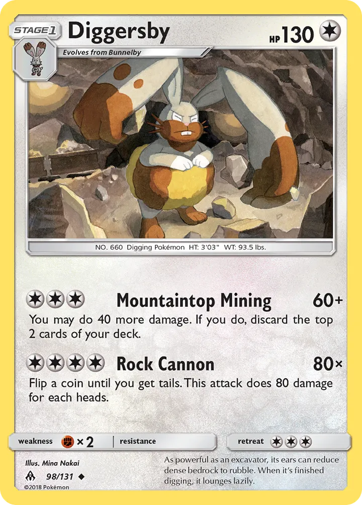 Sun & Moon—Forbidden Light 영어판 Diggersby 98 카드 앞면