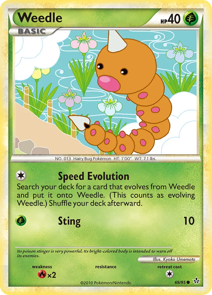 HS—Unleashed 영어판 Weedle 69 카드 앞면