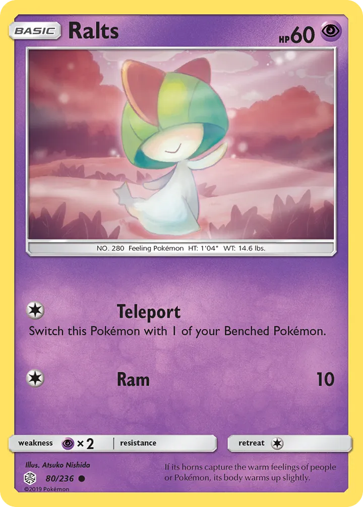 Sun & Moon—Cosmic Eclipse 英語版 Ralts 80 カード表面