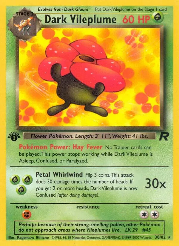 Team Rocket 英語版 Dark Vileplume 30 カード表面