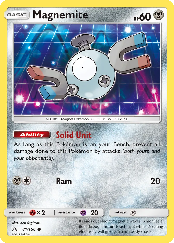 Sun & Moon—Ultra Prism 영어판 Magnemite 81 카드 앞면
