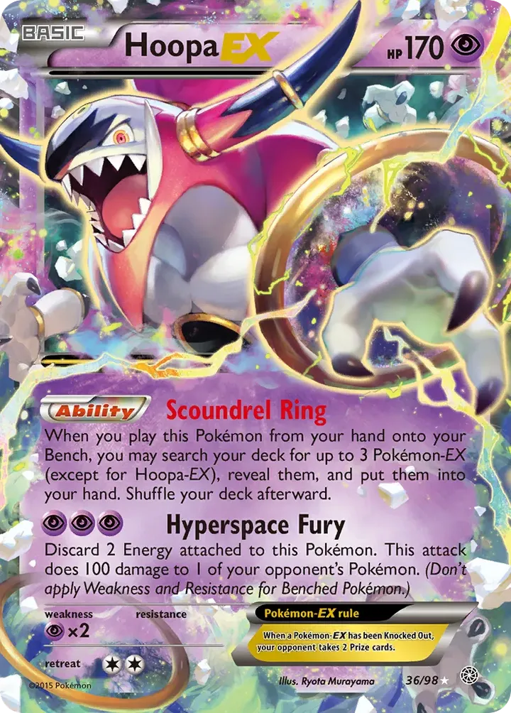 XY—Ancient Origins 영어판 Hoopa-EX 36 카드 앞면