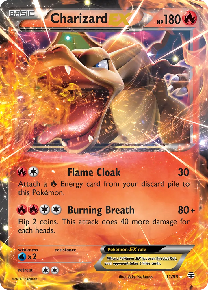 Generations 영어판 Charizard-EX 11 카드 앞면