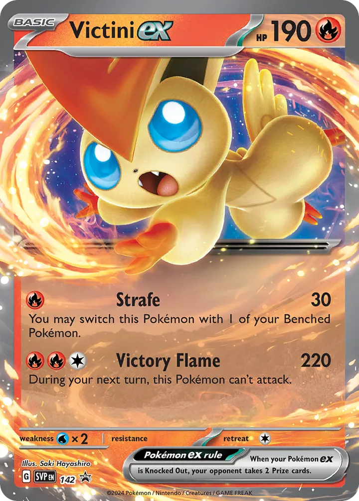 SVP Black Star Promos 英語版 Victini ex 142 カード表面