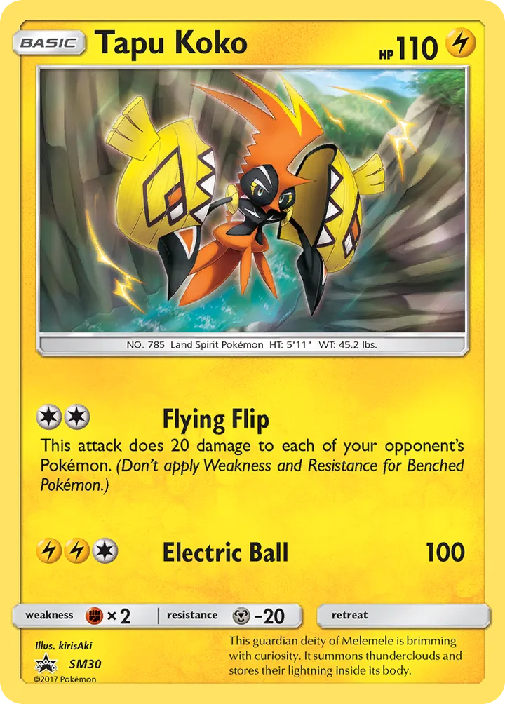 SM Black Star Promos 英語版 Tapu Koko SM30 カード表面