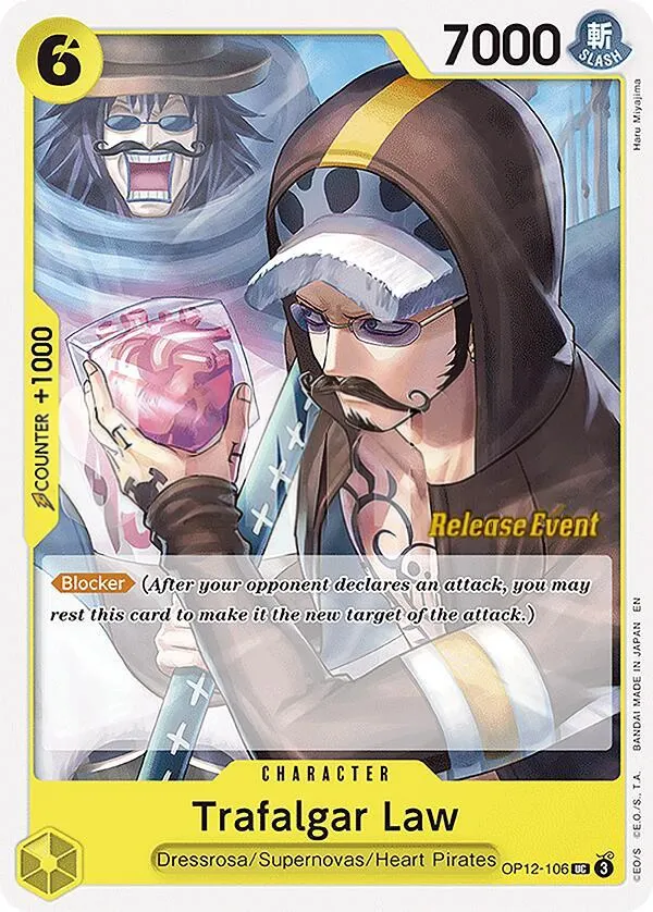 Legacy of the Master 영어판 Trafalgar Law OP12-106 · 세트 출시 행사 카드 앞면