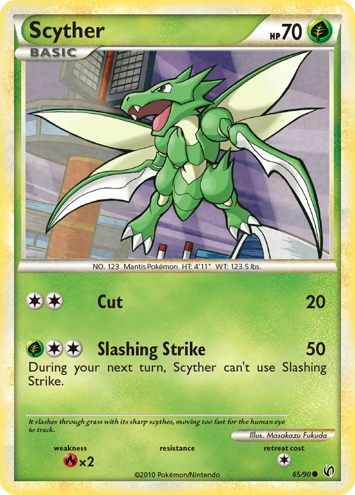 HS—Undaunted 영어판 Scyther 65 카드 앞면