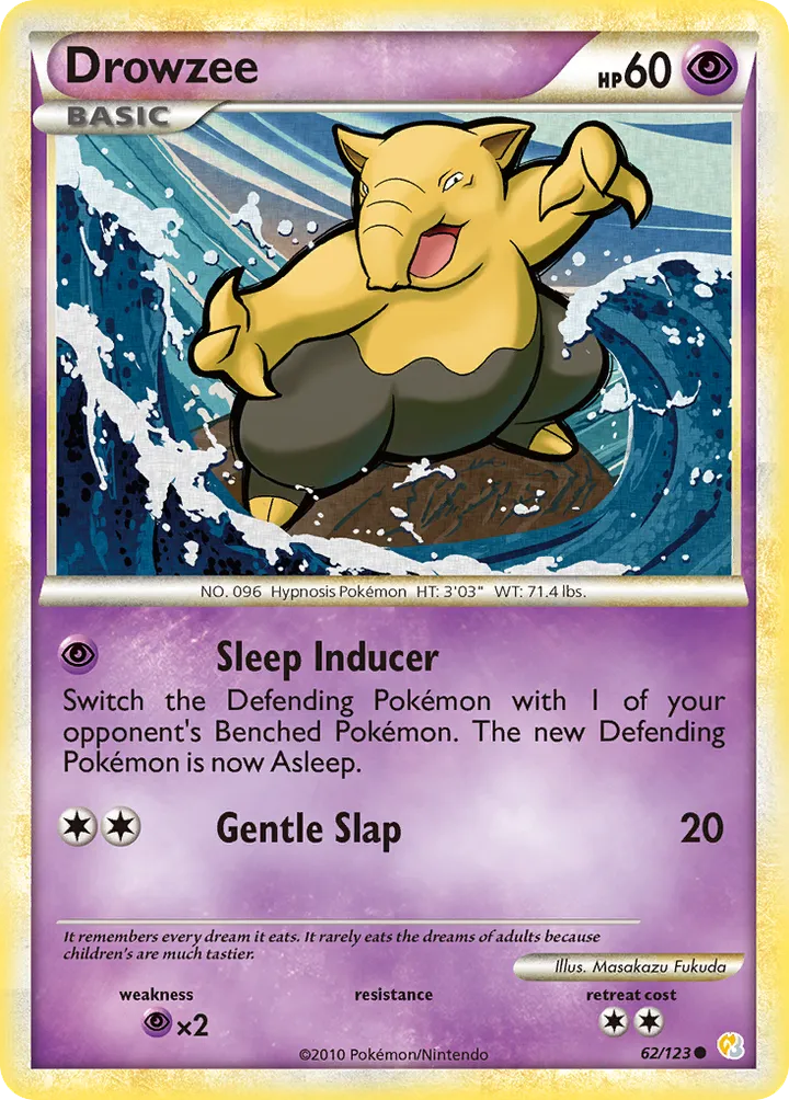 HeartGold & SoulSilver 英語版 Drowzee 62 カード表面