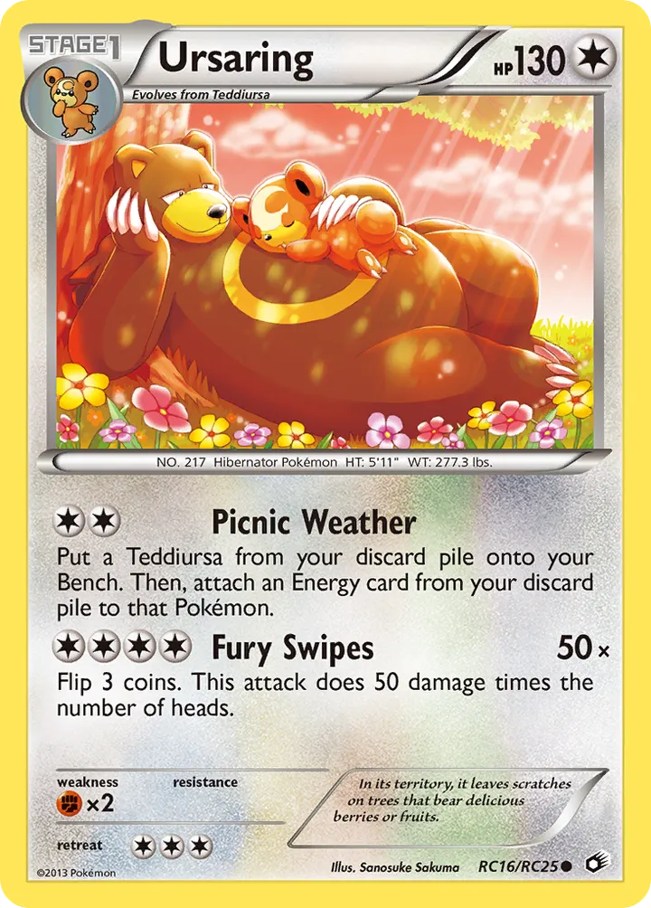Front of Ursaring RC16, Black & White—Legendary Treasures English