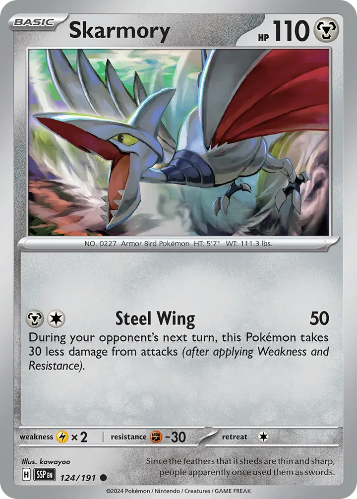 Scarlet & Violet—Surging Sparks 英語版 Skarmory 124 カード表面