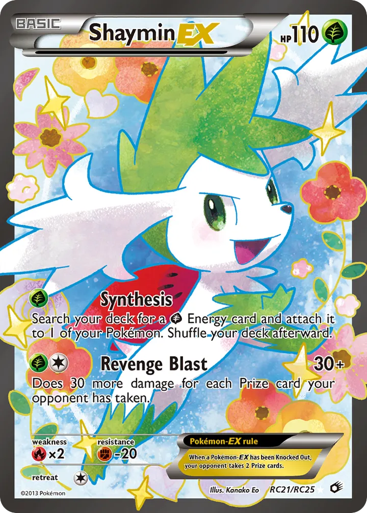 Black & White—Legendary Treasures 영어판 Shaymin-EX RC21 카드 앞면