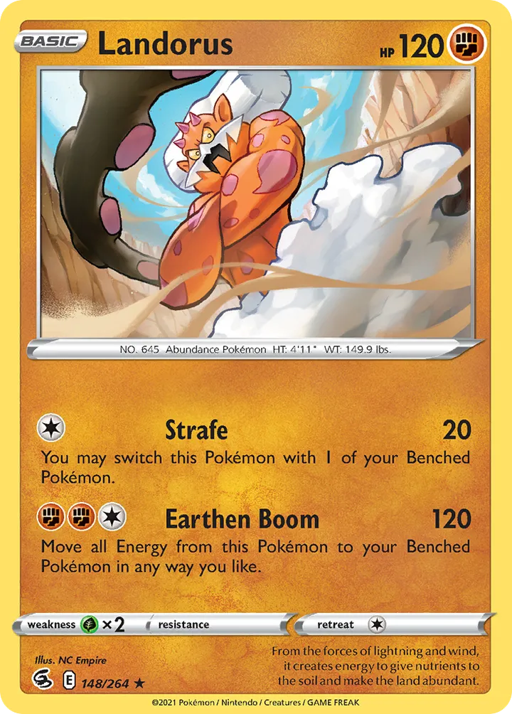 Sword & Shield—Fusion Strike 영어판 Landorus 148 카드 앞면