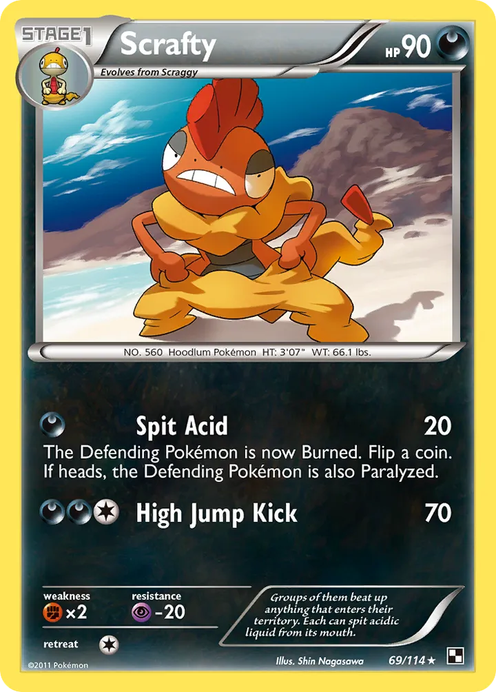 Black & White 영어판 Scrafty 69 카드 앞면
