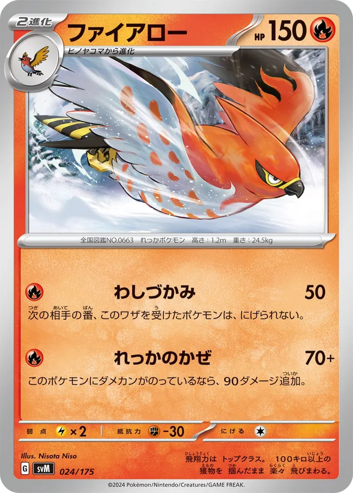 Front of Talonflame 24, スタートデッキGenerations(ピカチュウex・カビゴンex/ルギアex・バンギラスex/カイオーガex・バシャーモex/ディアルガex・ルカリオex/レシラムex・モロバレルex/ゼルネアスex・オンバーンex/カプ・コケコex・ミミッキュex/ザシアンex・マホイップex/コライドンex・パルデアドオーex、全9種) Japanese