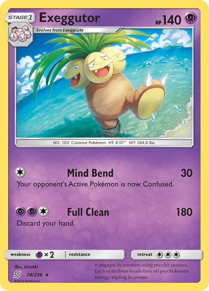 Sun & Moon—Unified Minds 영어판 Exeggutor 74 카드 앞면