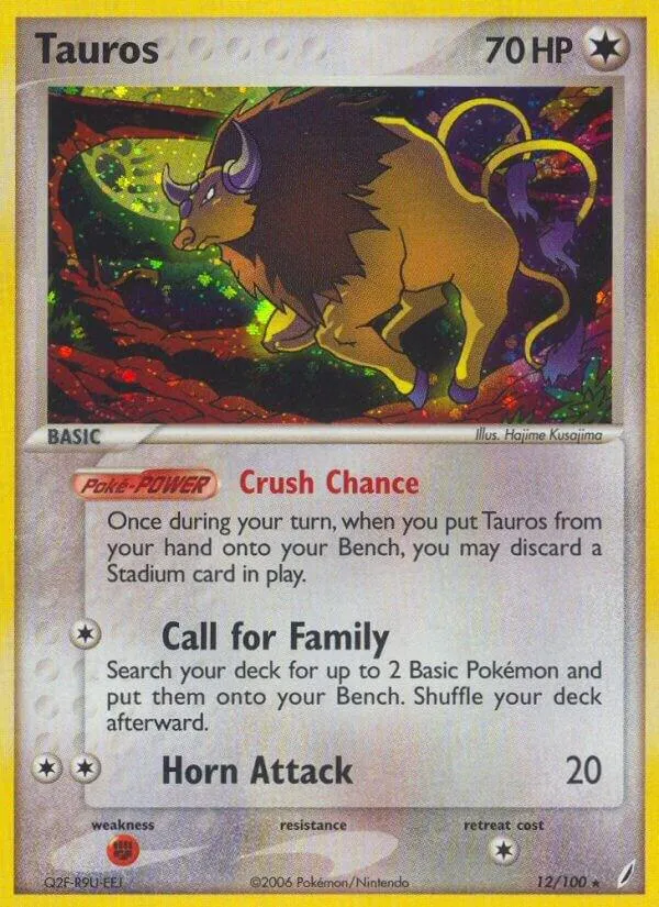 EX Crystal Guardians 英語版 Tauros 12 カード表面