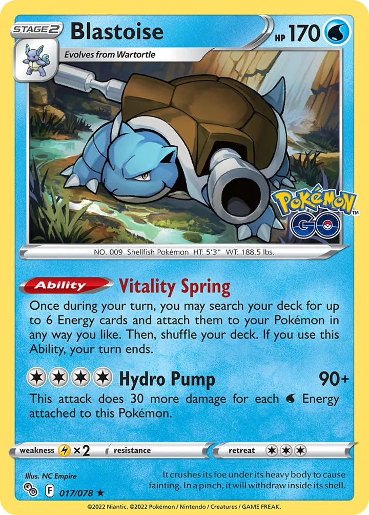 Pokémon TCG: Pokémon GO 영어판 Blastoise 17 카드 앞면