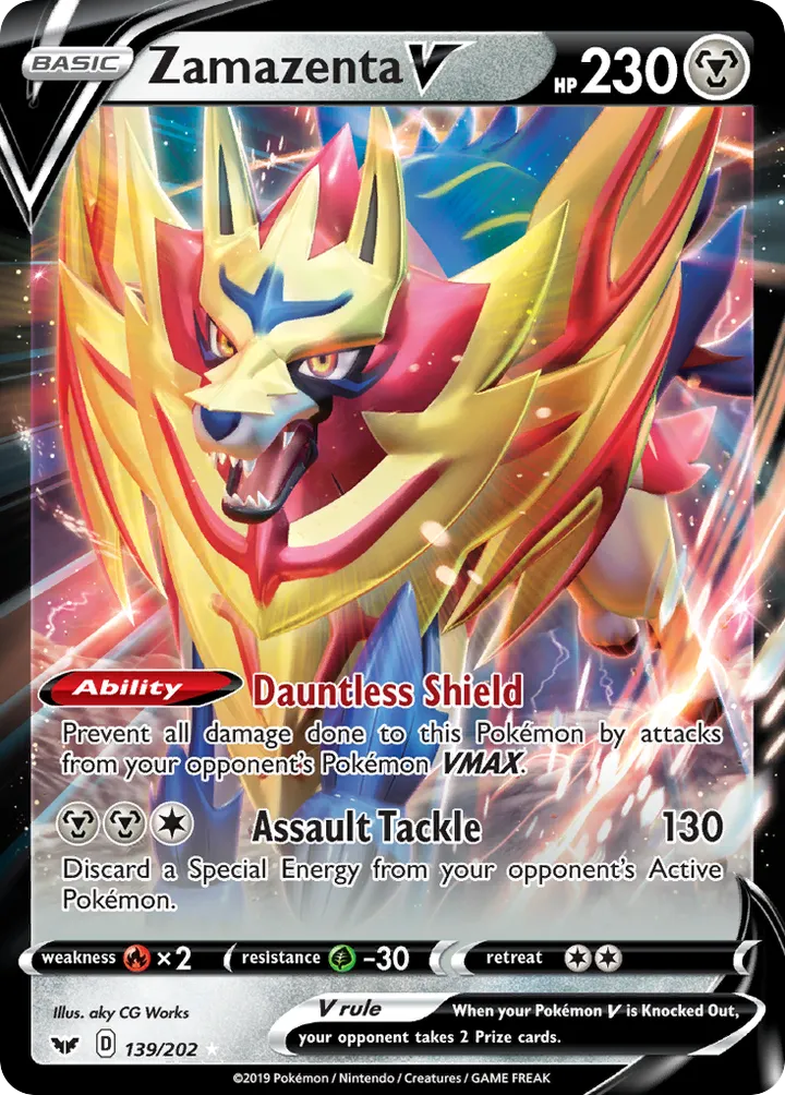 Front of Zamazenta V 139, Sword & Shield English