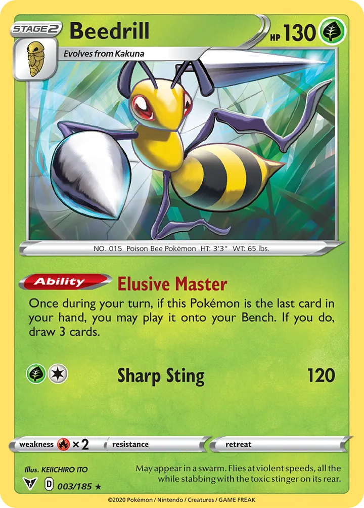 Sword & Shield—Vivid Voltage 영어판 Beedrill 3 카드 앞면