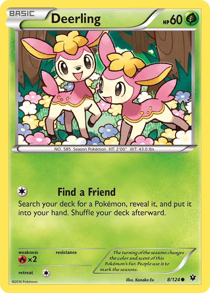 XY—Fates Collide 英語版 Deerling 8 カード表面