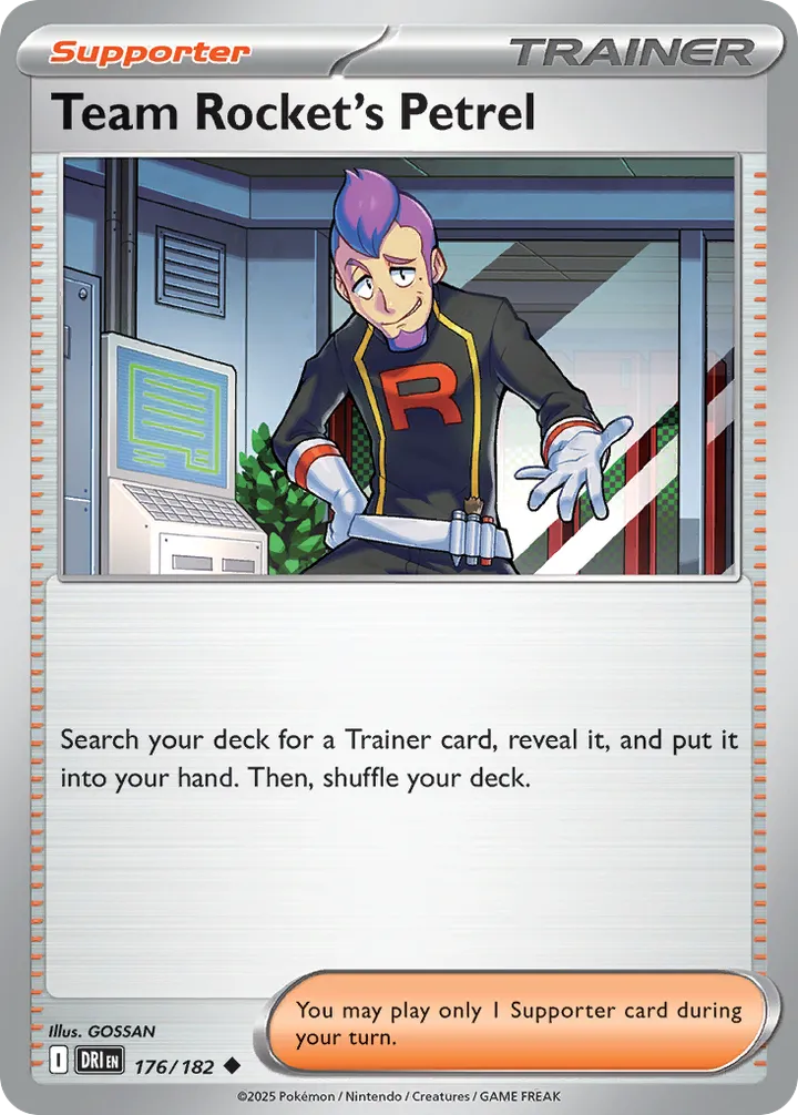 Scarlet & Violet—Destined Rivals 英語版 Team Rocket's Petrel 176 カード表面