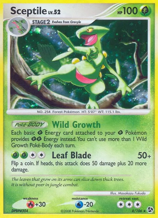 Diamond & Pearl—Great Encounters 英語版 Sceptile 8 カード表面
