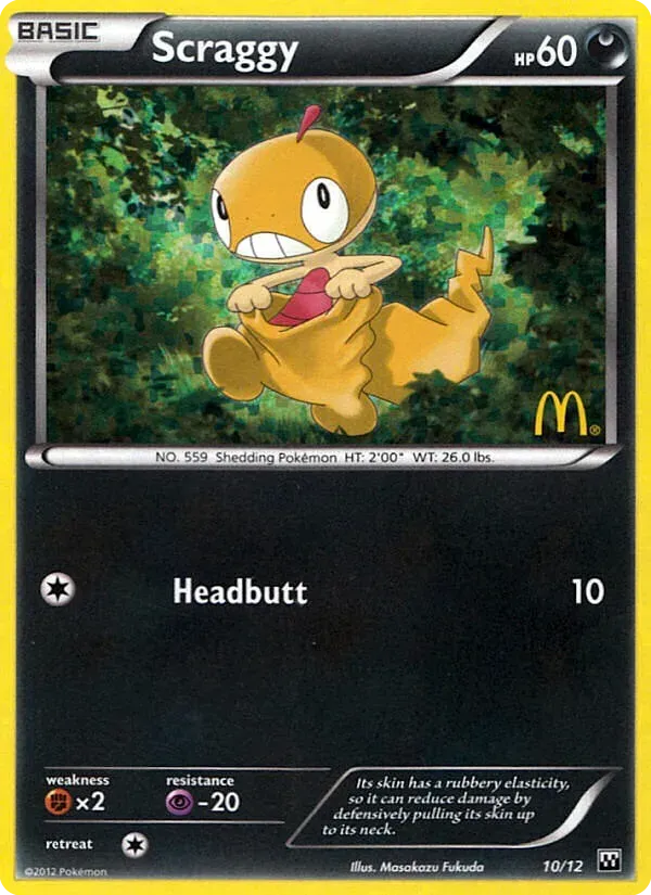 McDonald's Collection 2012 영어판 Scraggy 10 카드 앞면