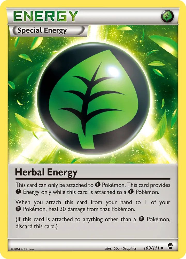 XY—Furious Fists 英語版 Herbal Energy 103 カード表面