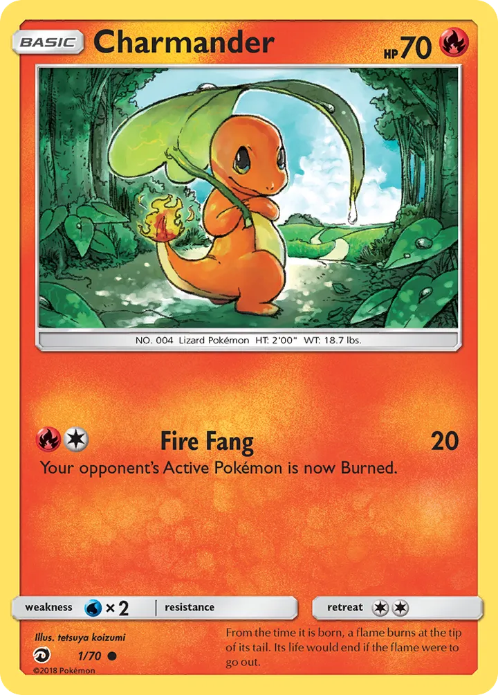 Dragon Majesty 영어판 Charmander 1 카드 앞면