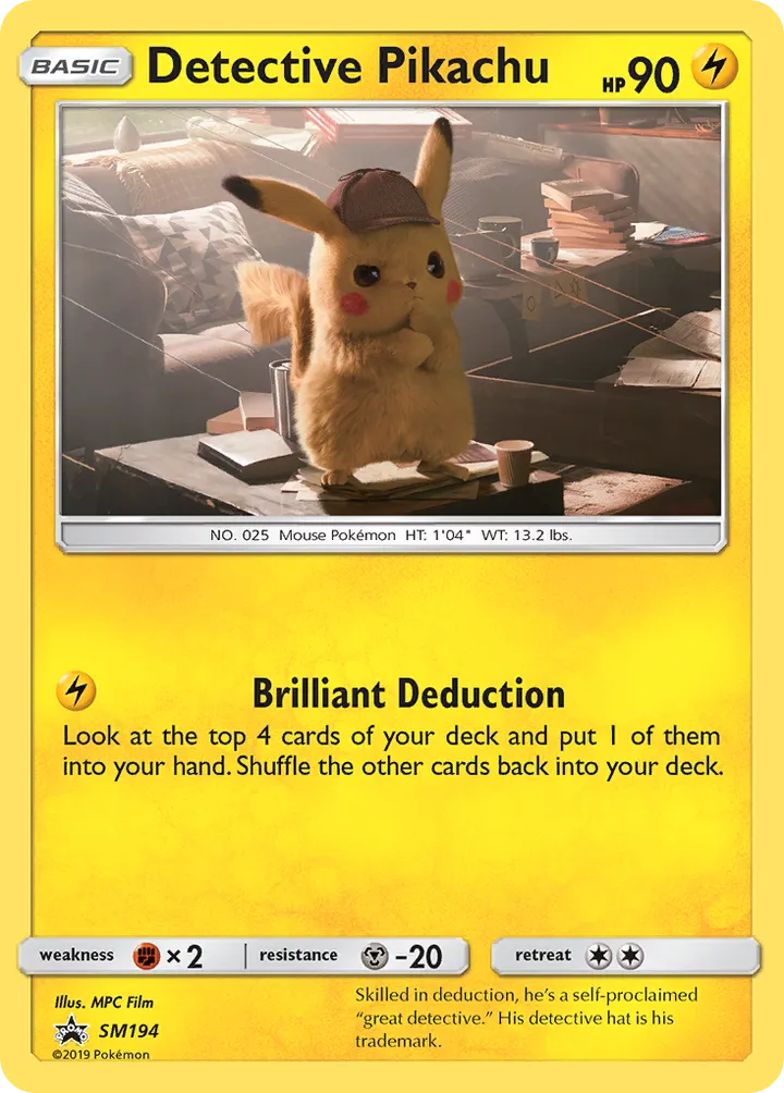 SM Black Star Promos 英語版 Detective Pikachu SM194 カード表面