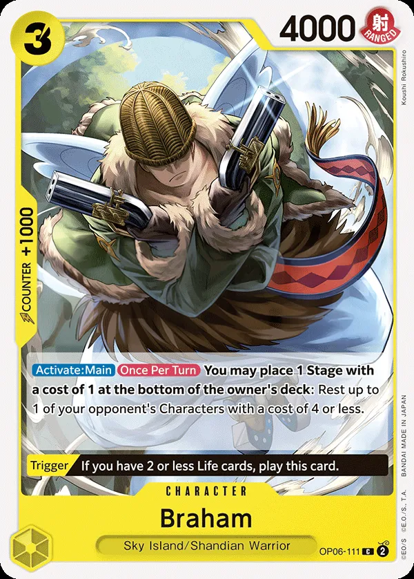 Wings of the Captain 영어판 Braham OP06-111 카드 앞면