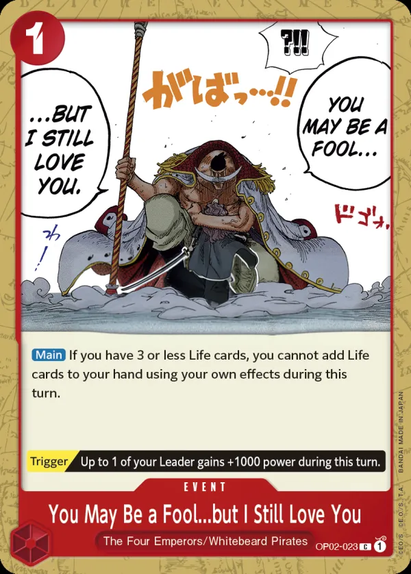 Paramount War 英語版 You May Be a Fool...but I Still Love You OP02-023 カード表面