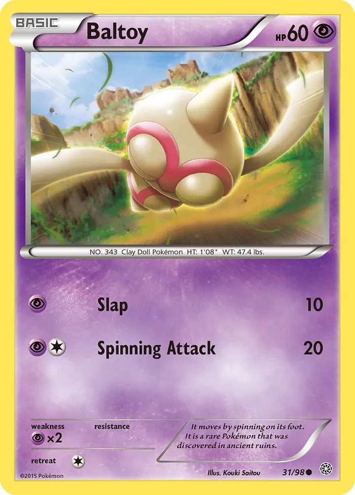 XY—Ancient Origins 英語版 Baltoy 31 カード表面