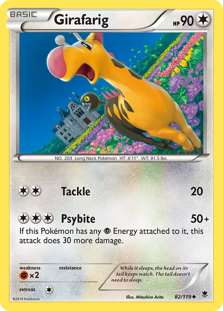 XY—Phantom Forces 英語版 Girafarig 82 カード表面