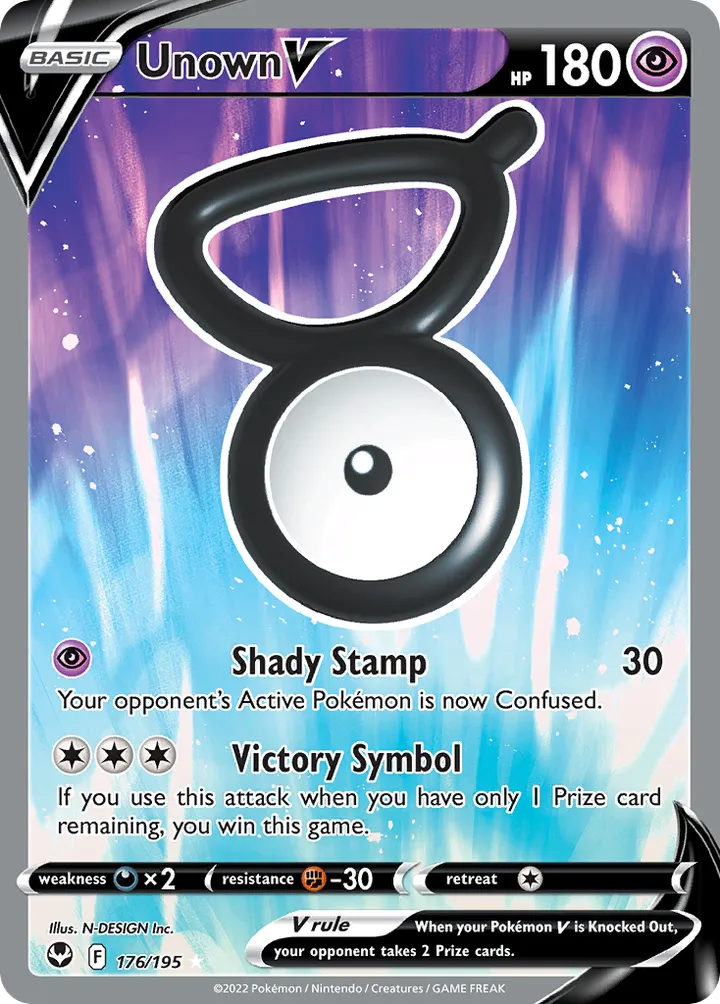 Sword & Shield—Silver Tempest 영어판 Unown V 176 카드 앞면