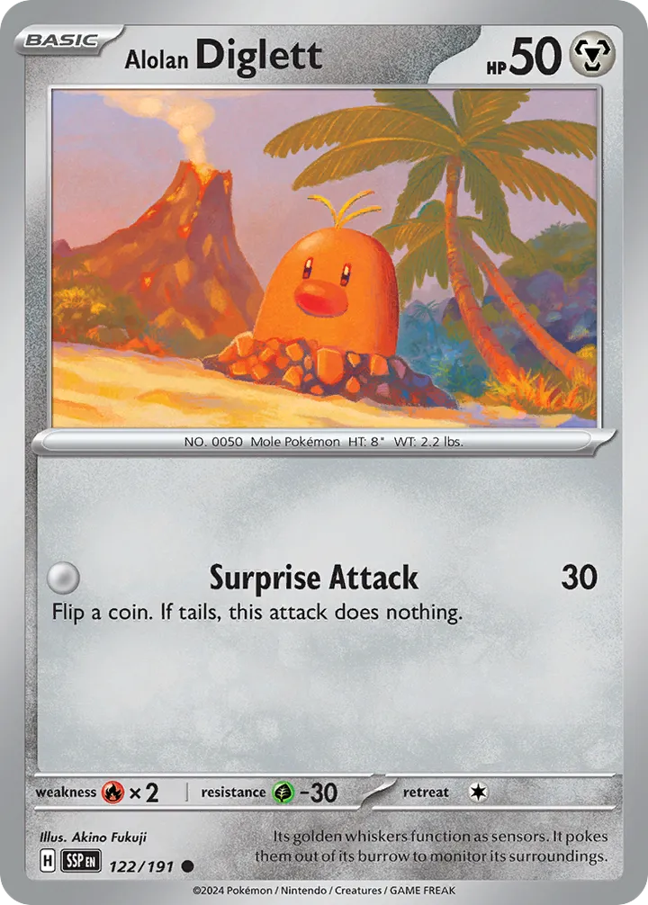 Scarlet & Violet—Surging Sparks 英語版 Alolan Diglett 122 カード表面