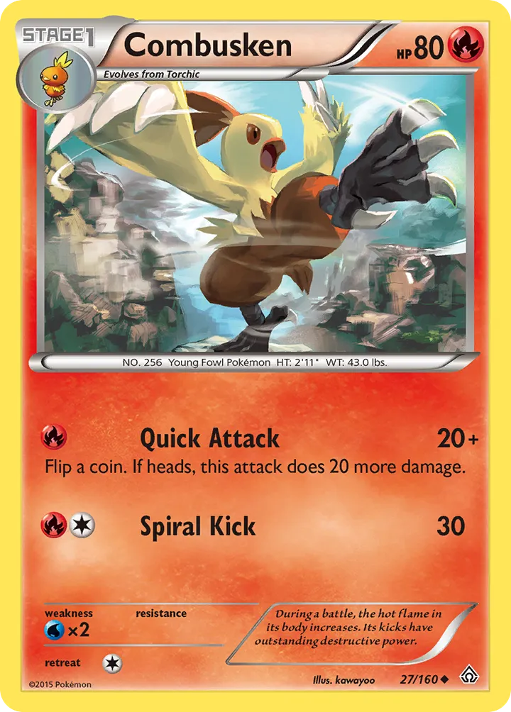 XY—Primal Clash 英語版 Combusken 27 カード表面
