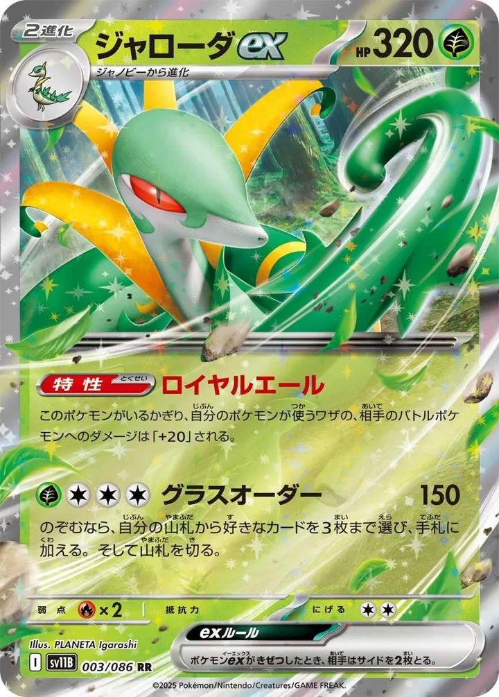 Front of Serperior ex 3, ブラックボルト Japanese
