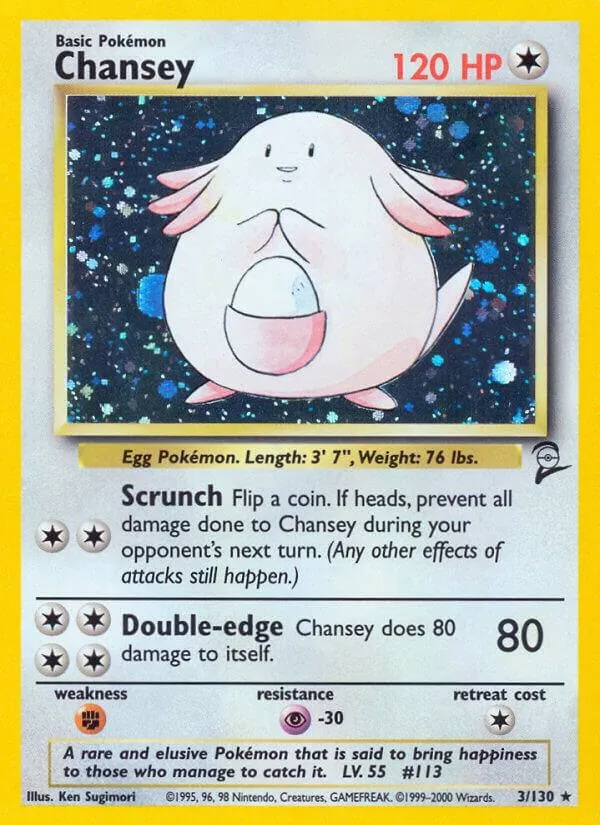 Base Set 2 영어판 Chansey 3 카드 앞면