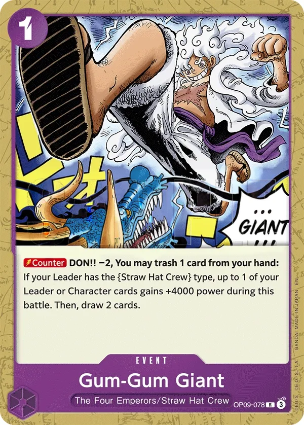 Emperors in the New World 영어판 Gum-Gum Giant OP09-078 · 패럴렐 카드 앞면