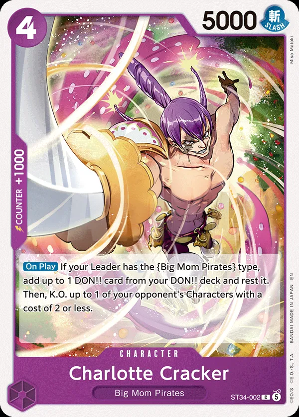 PURPLE Charlotte Katakuri 영어판 Charlotte Cracker ST34-002 카드 앞면