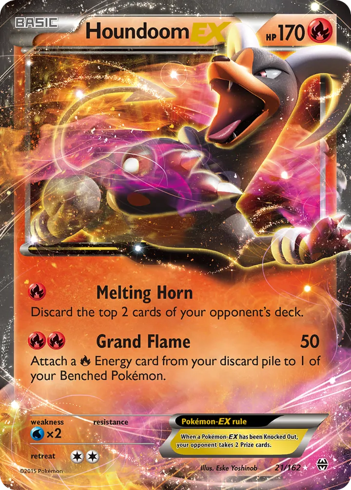 XY—BREAKthrough 英語版 Houndoom-EX 21 カード表面