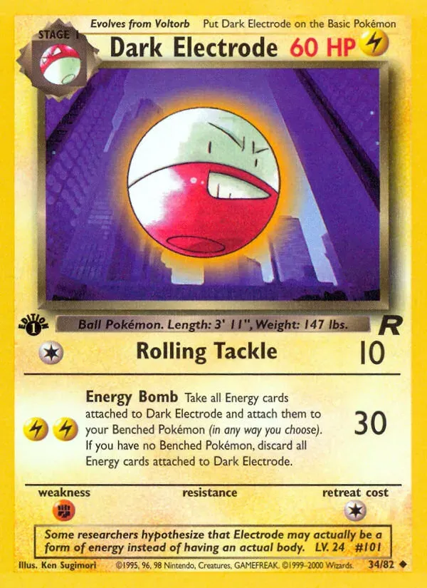 Team Rocket 英語版 Dark Electrode 34 カード表面