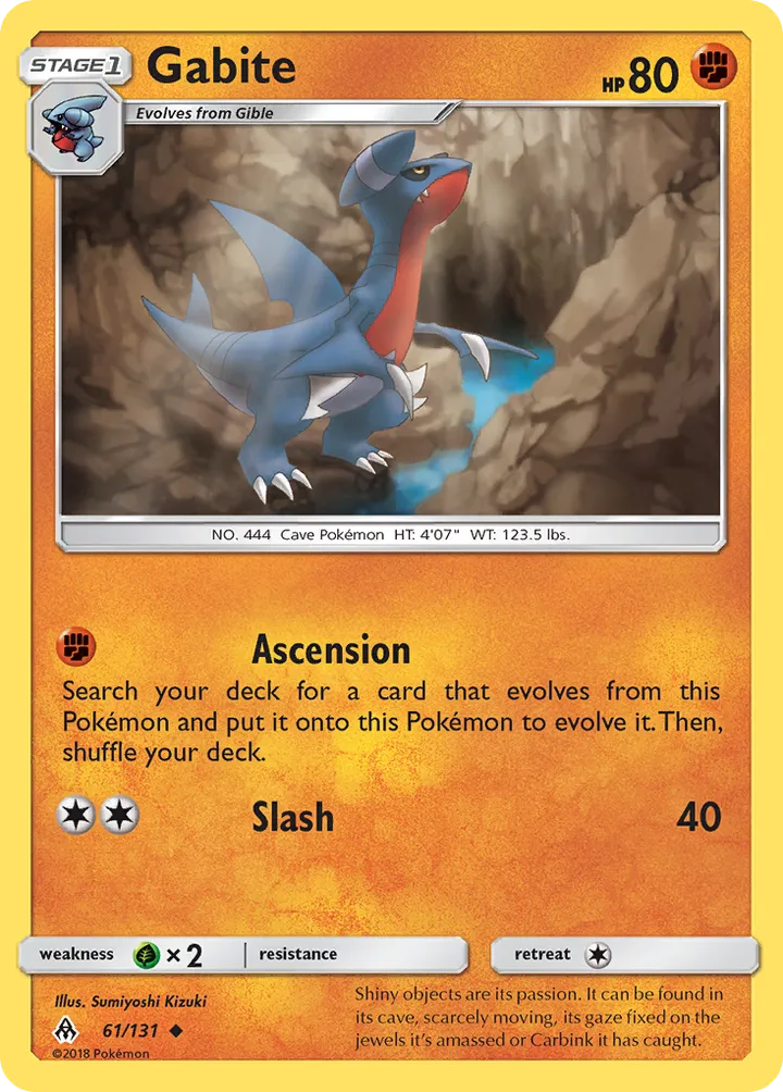 Sun & Moon—Forbidden Light 영어판 Gabite 61 카드 앞면