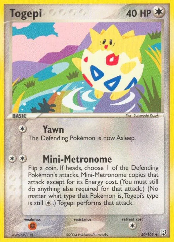 Front of Togepi 50, EX Team Rocket Returns English
