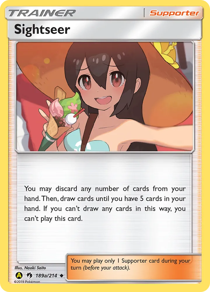 Sun & Moon—Lost Thunder 영어판 Sightseer 189a 카드 앞면