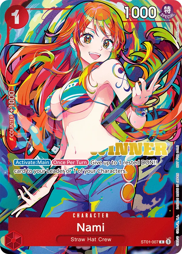 Straw Hat Crew 英語版 Nami ST01-007 · パラレル 5 カード表面