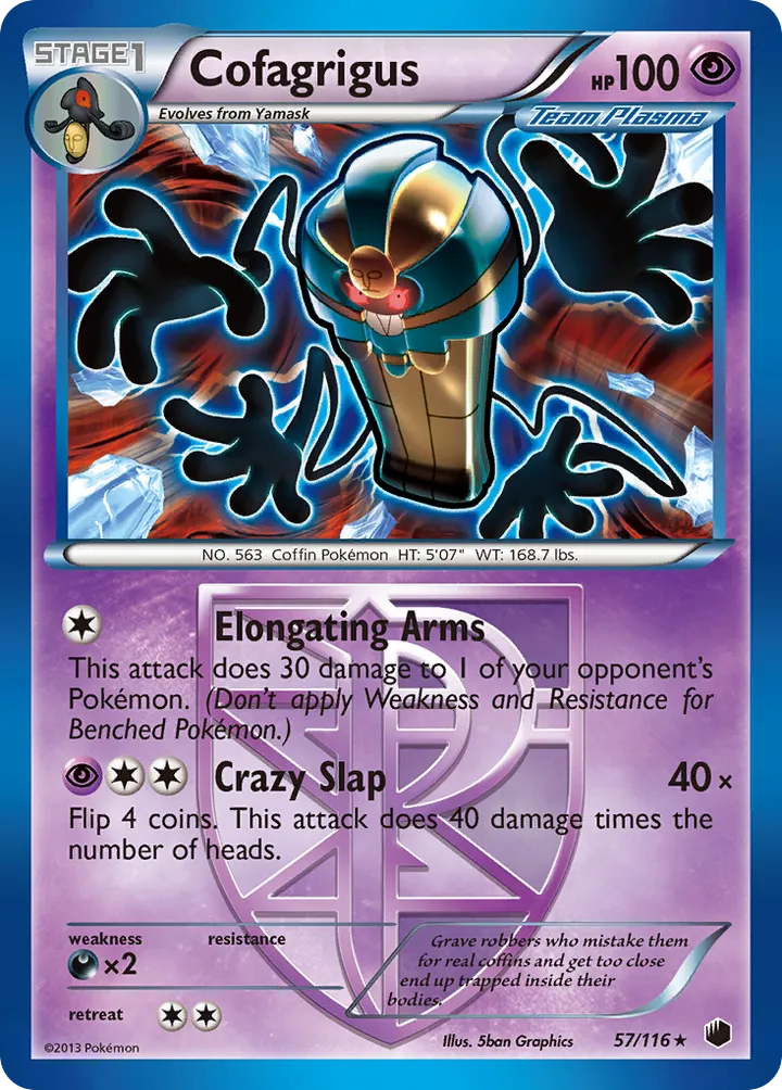 Black & White—Plasma Freeze 영어판 Cofagrigus 57 카드 앞면
