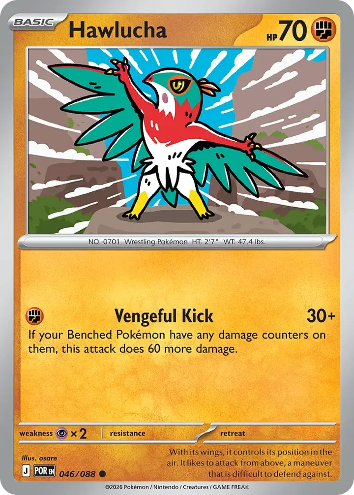 Mega Evolution—Perfect Order 英語版 Hawlucha 46 カード表面